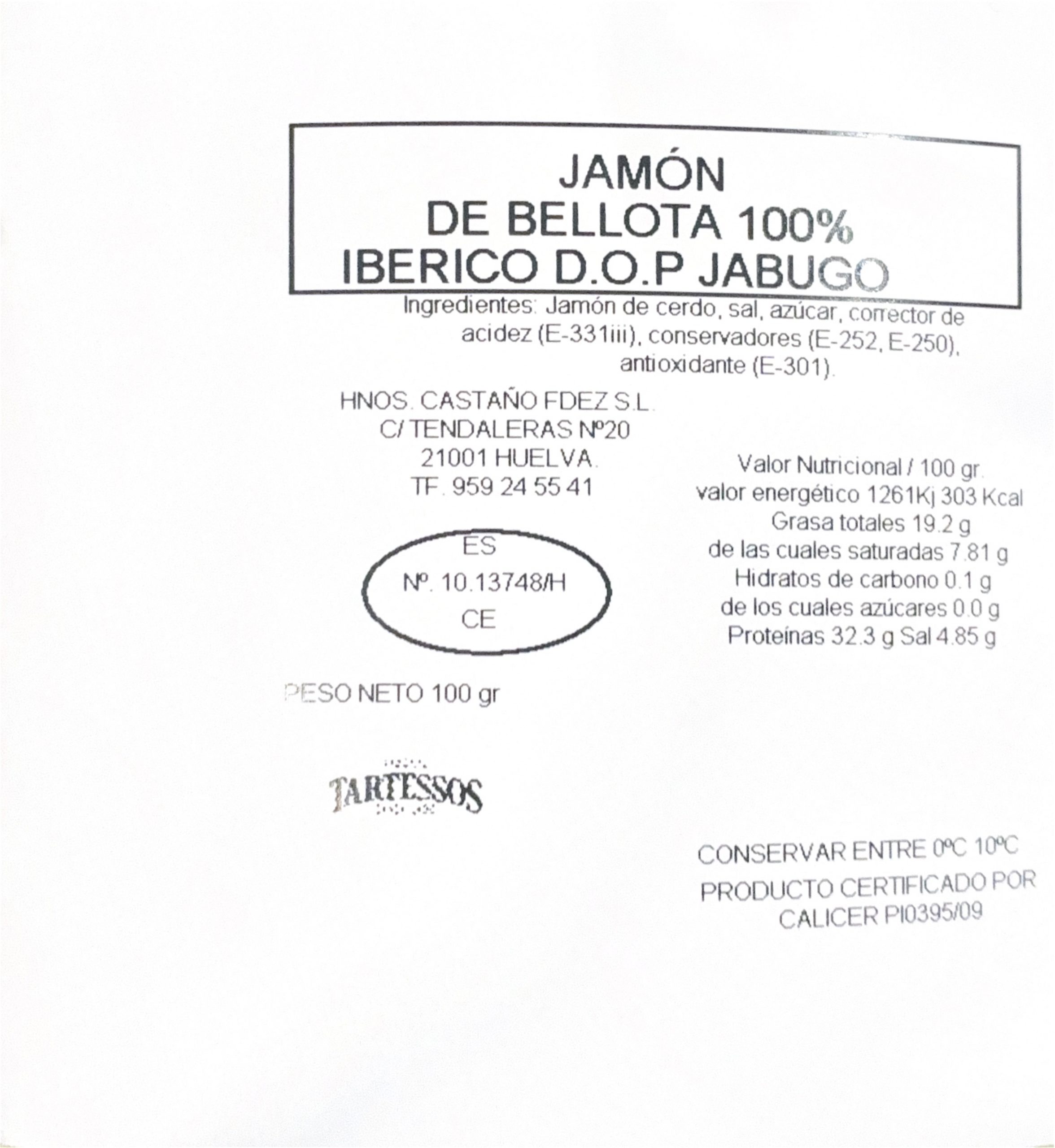 Sobre de Loncheado Jamón de Bellota 100% Ibérico DOPJ (80 gr) - Imagen 2