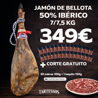 OFERTA JAMÓN DE BELLOTA 50% IBÉRICA 349€ CORTE GRATUITO